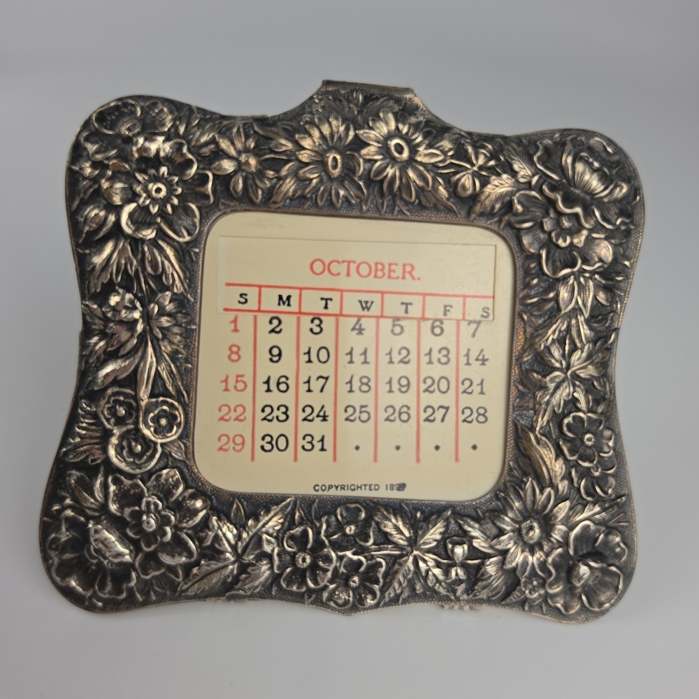 S Kirk and Son Sterling Silver Repousse Perpetual Calendar Easel Frame Inserts